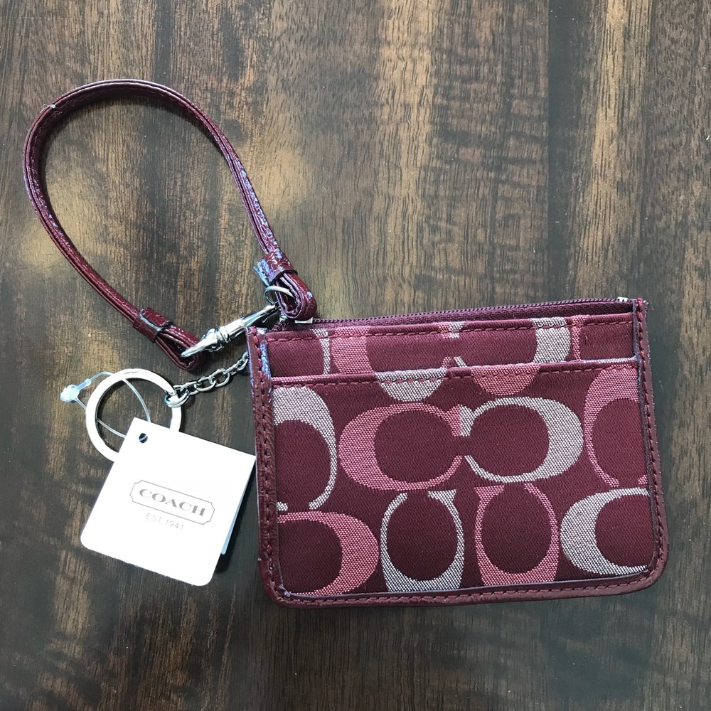 Coach card holder keychain/wristlet